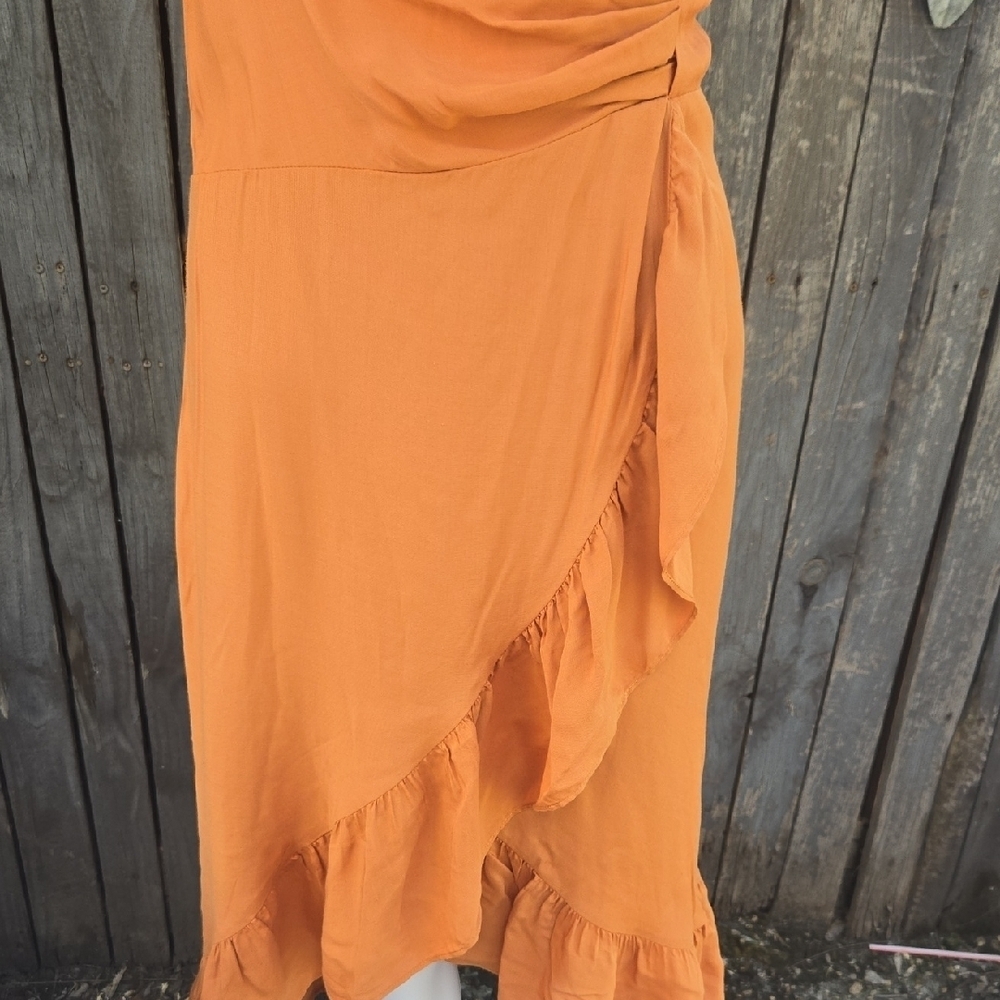 Maje Elegant Orange Off-Shoulder Dress Size 1 - Picture 6 of 7
